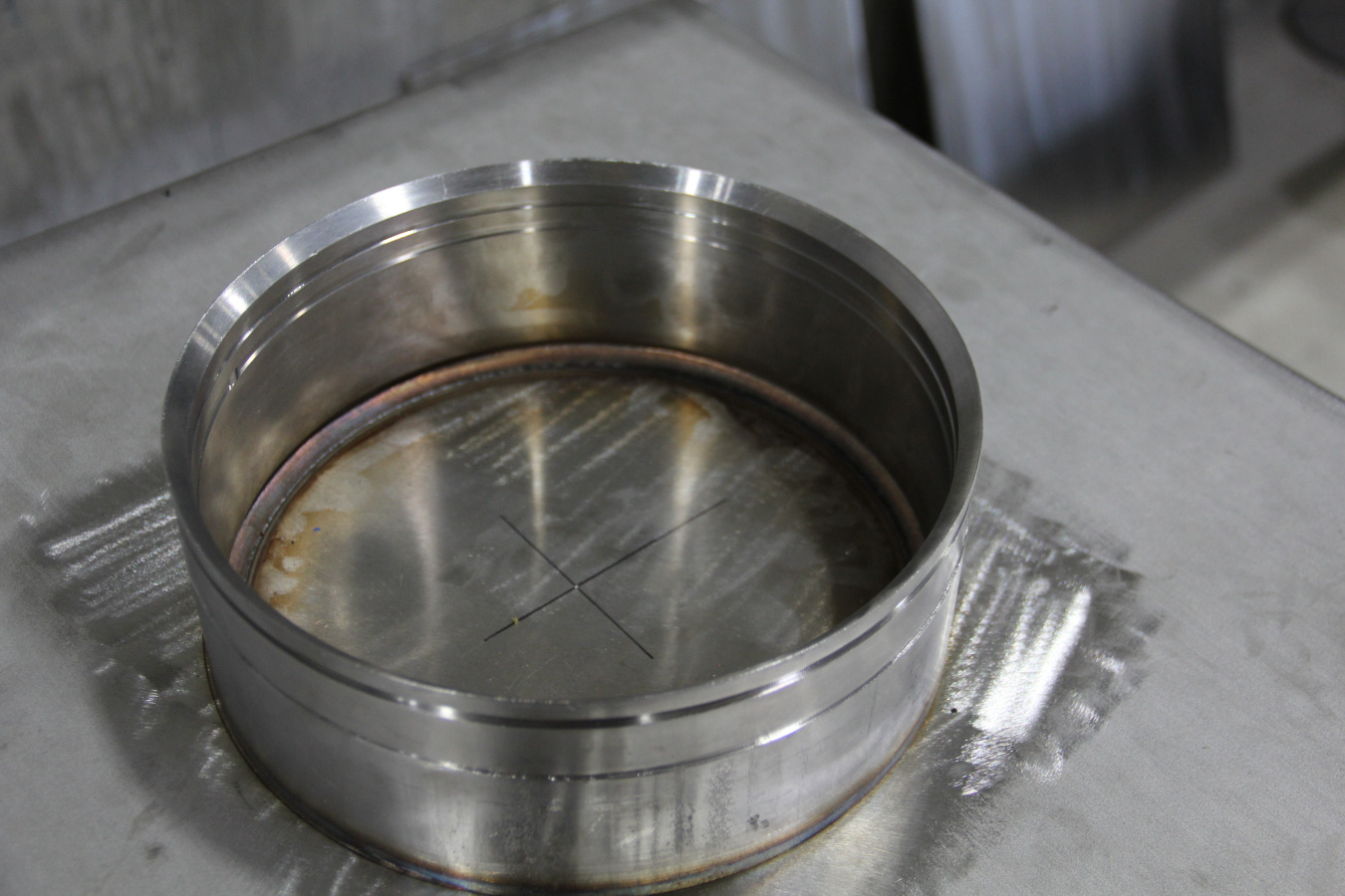 A round metal opening of a pipe