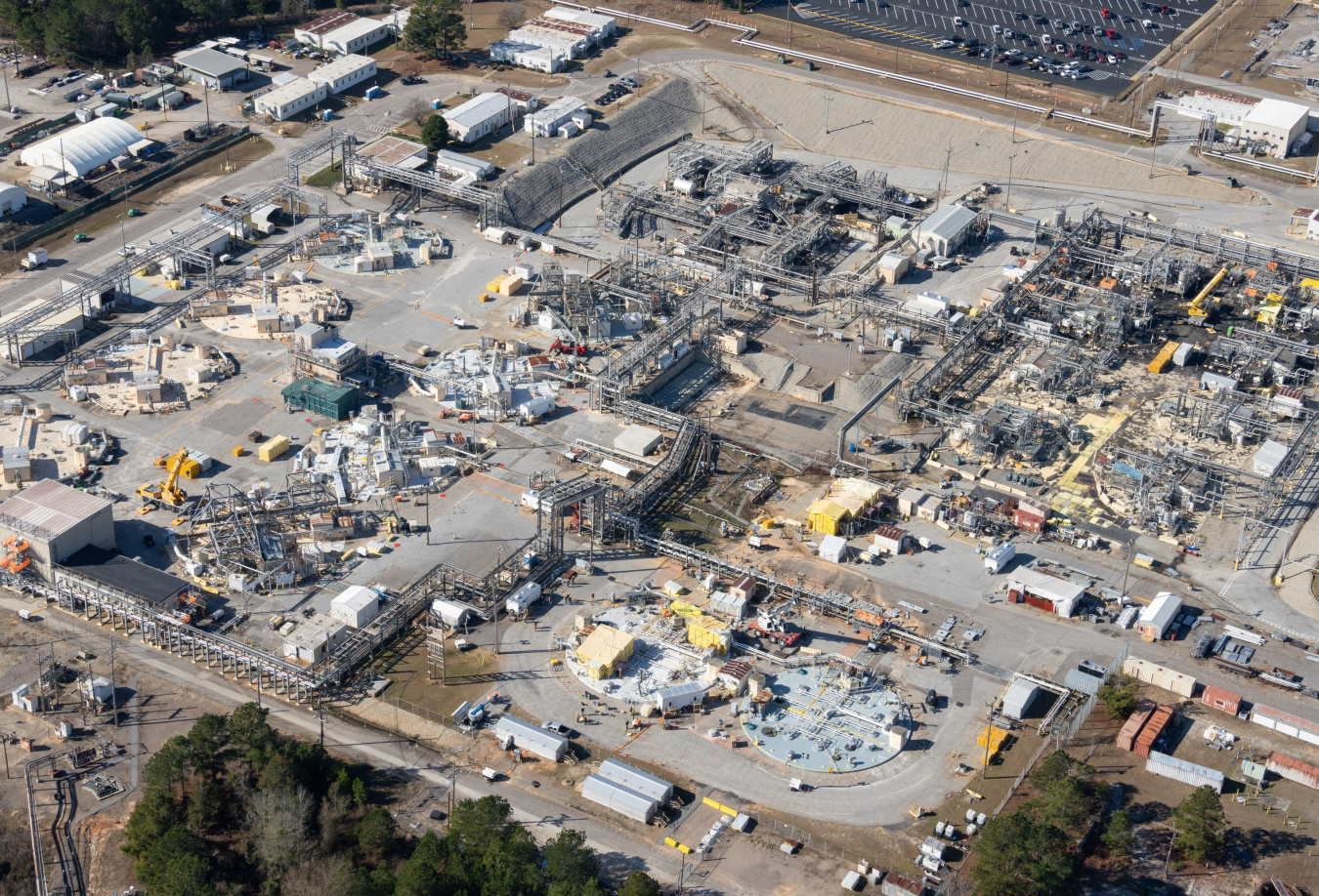 Aerial view of the SRS F Tank Farm