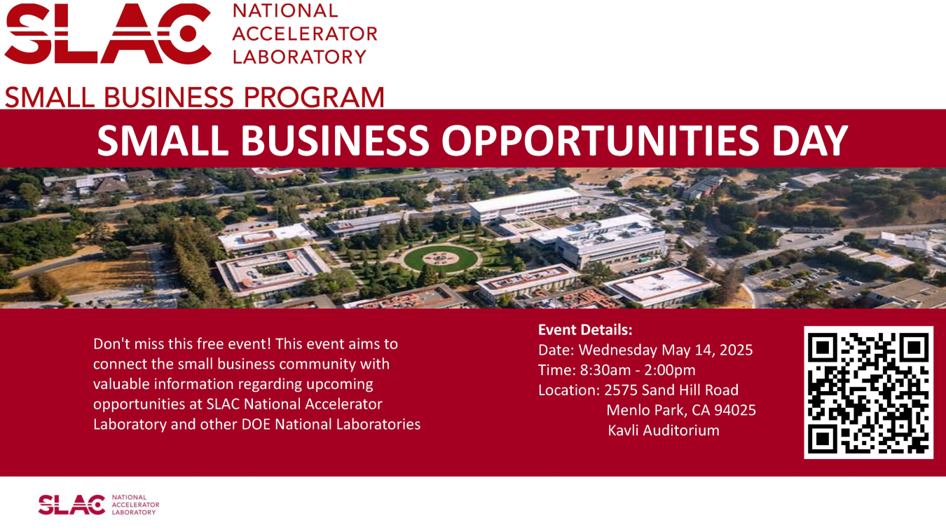 Flyer for SLAC Small Business Opportunities Day