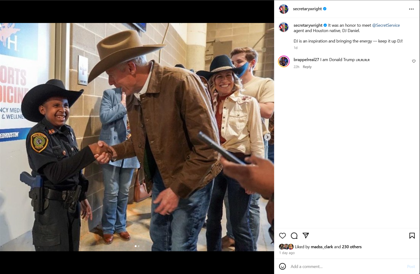 Secretary Wright at Houston Rodeo