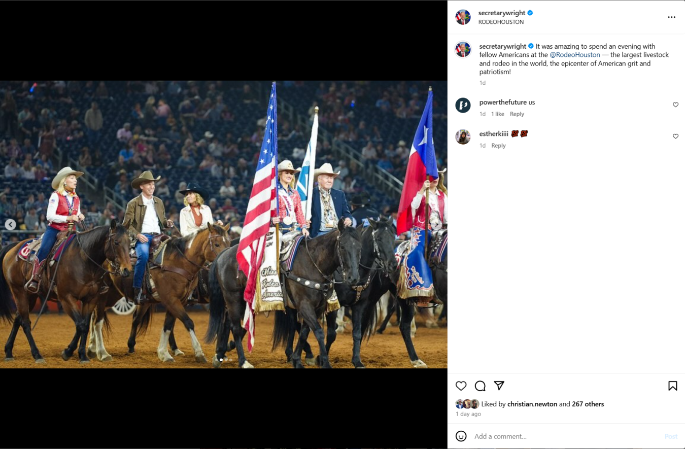 Secretary Wright at Houston Rodeo