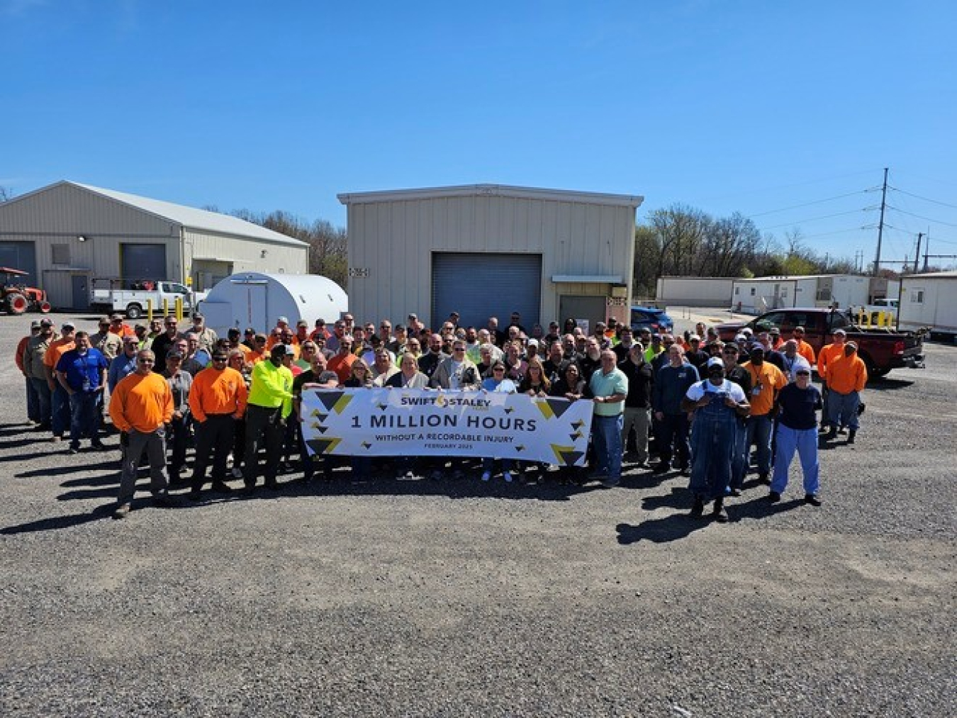 The Swift & Staley Team, the infrastructure support services contractor at the Paducah Site, gathers for a photo after achieving 1 million hours without a recordable injury.