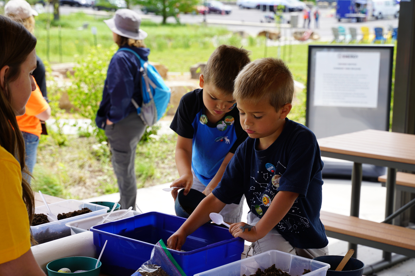 Two of the Expo’s younger participants learned to build seed balls for planting at home with the help of a Weldon Spring Site volunteer – just one of the fun kids’ activities at the 2025 Plant America Garden Expo.