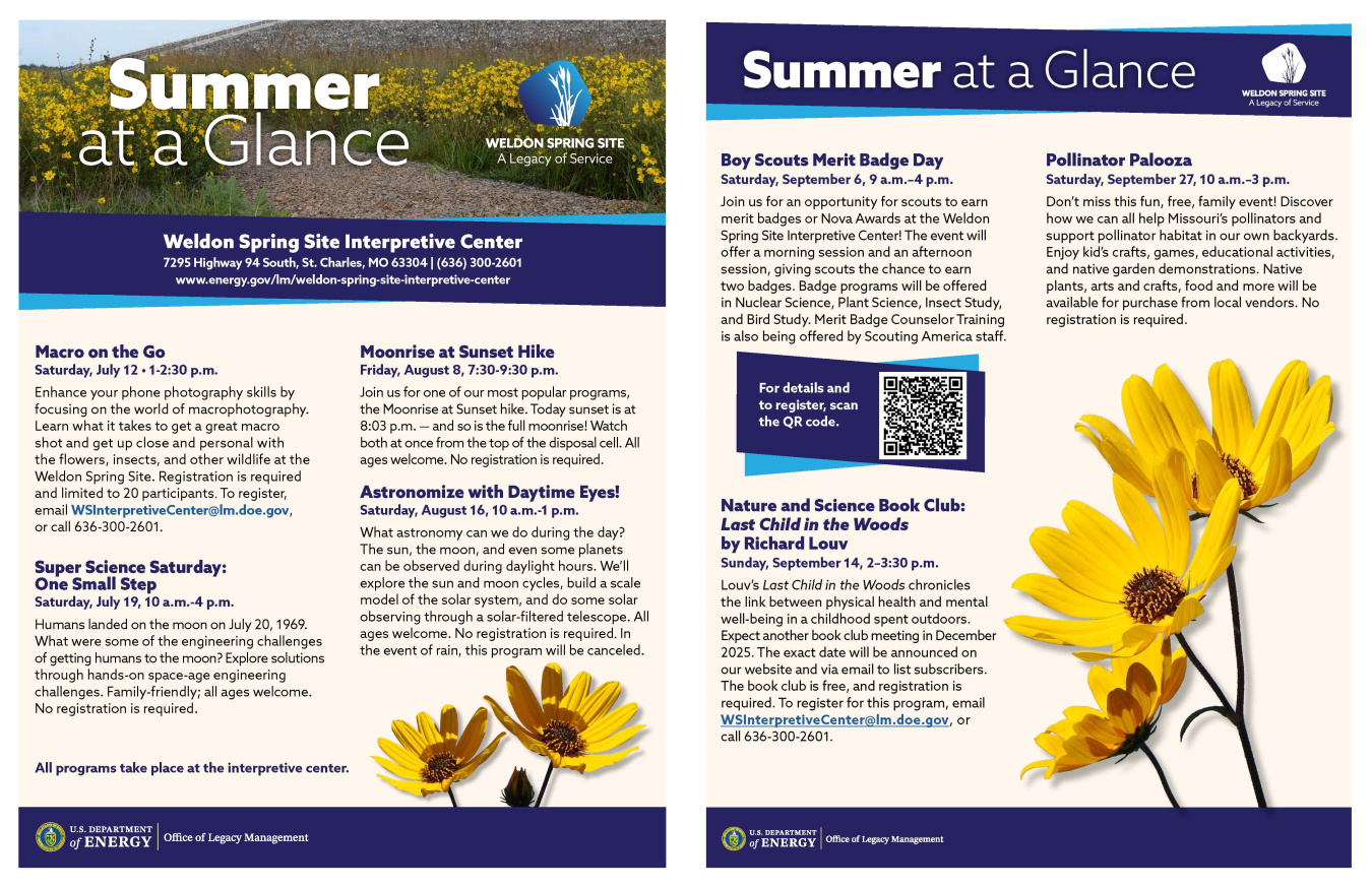 WSSIC Summer at a Glance flyer