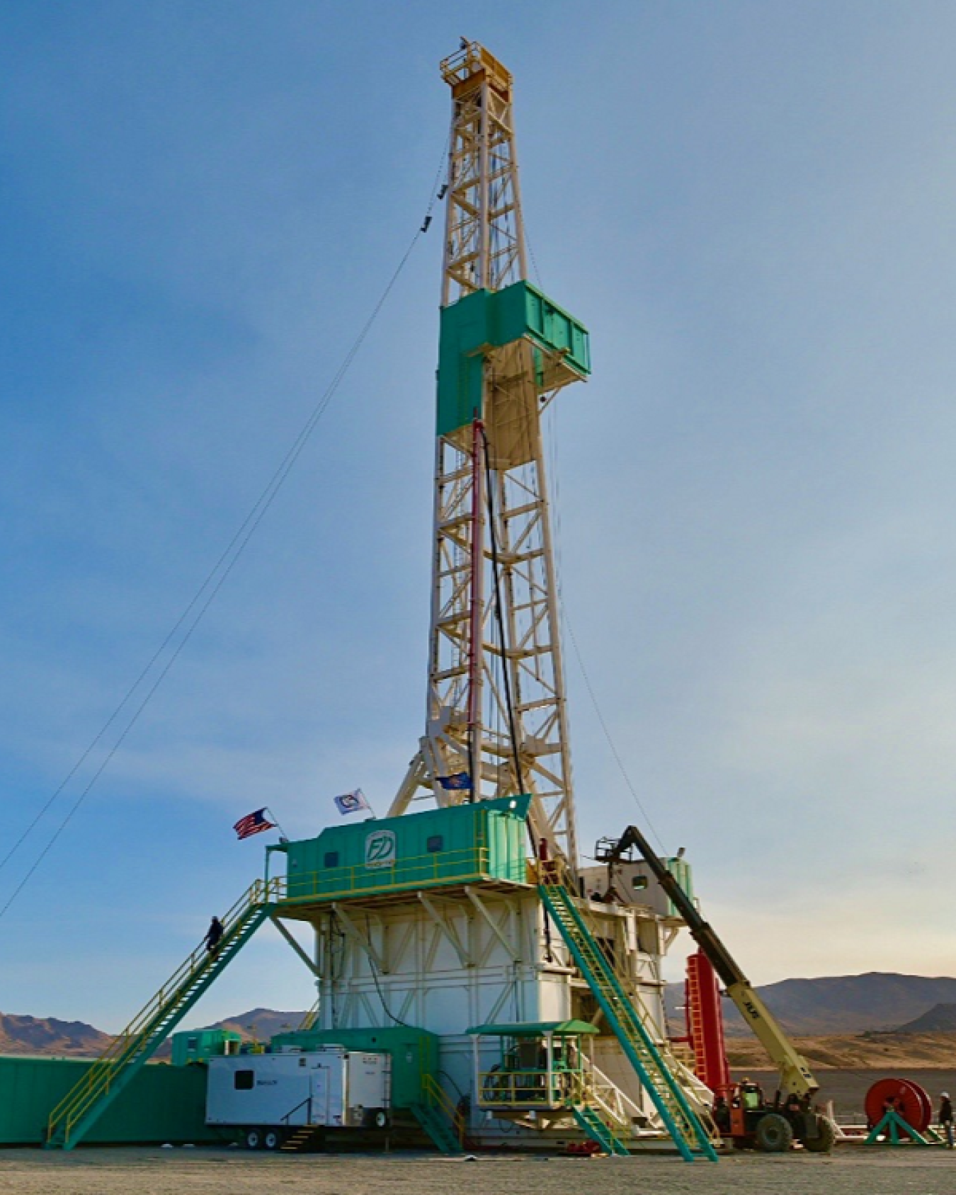 The FORGE drilling rig in Beaver County Utah