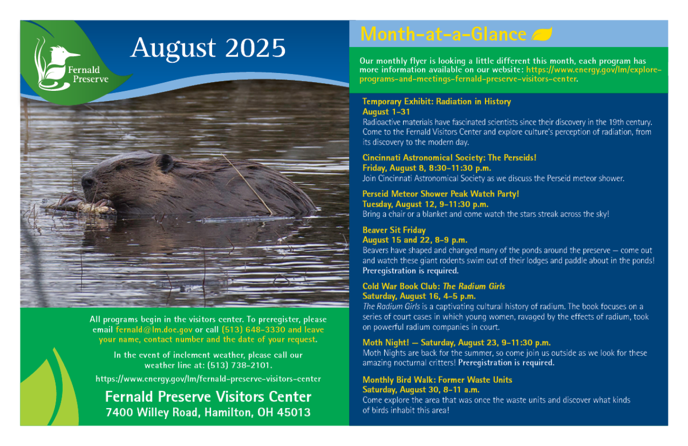 Fernald Preserve August 2025 Events