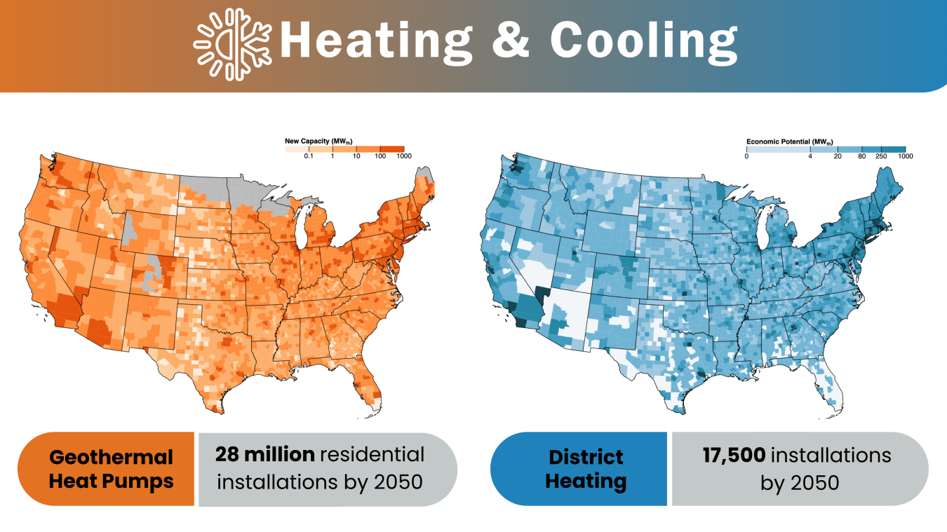 Geothermal heating and cooling potential heat map