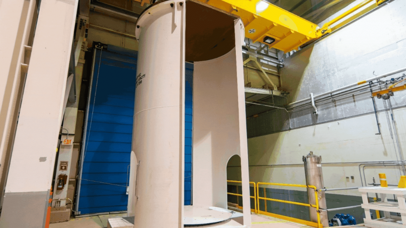 Rotating images of a cask at Idaho National Laboratory