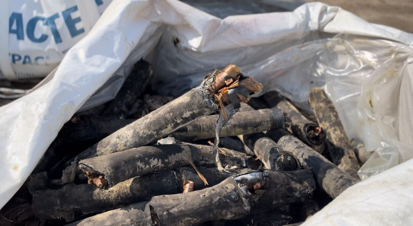 A pile of lead and copper
