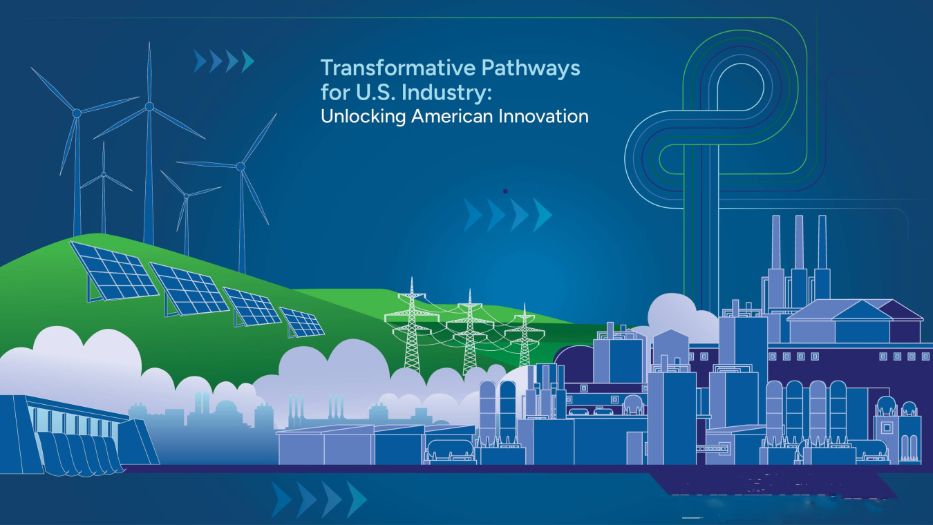 Illustration of renewable energy and factories