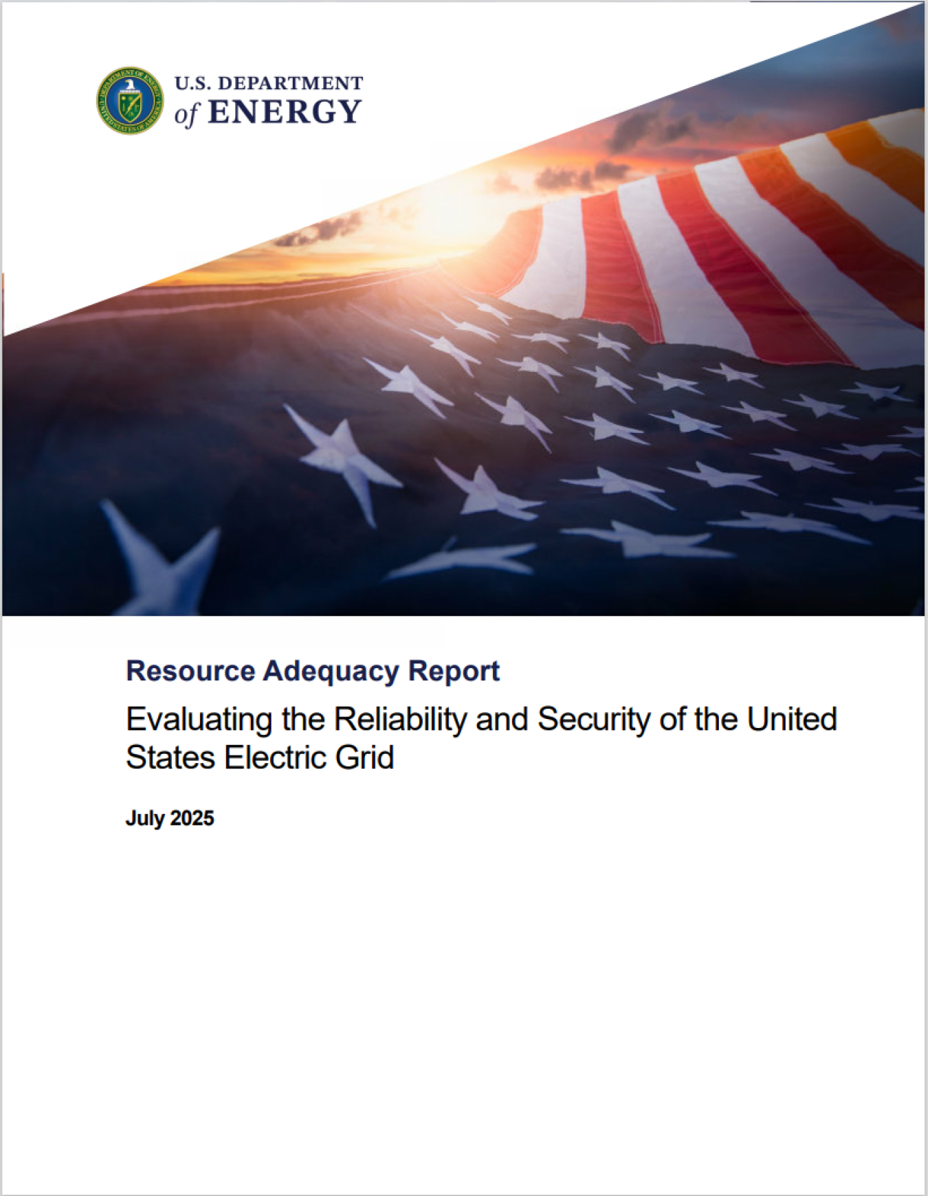 report page cover with American flag