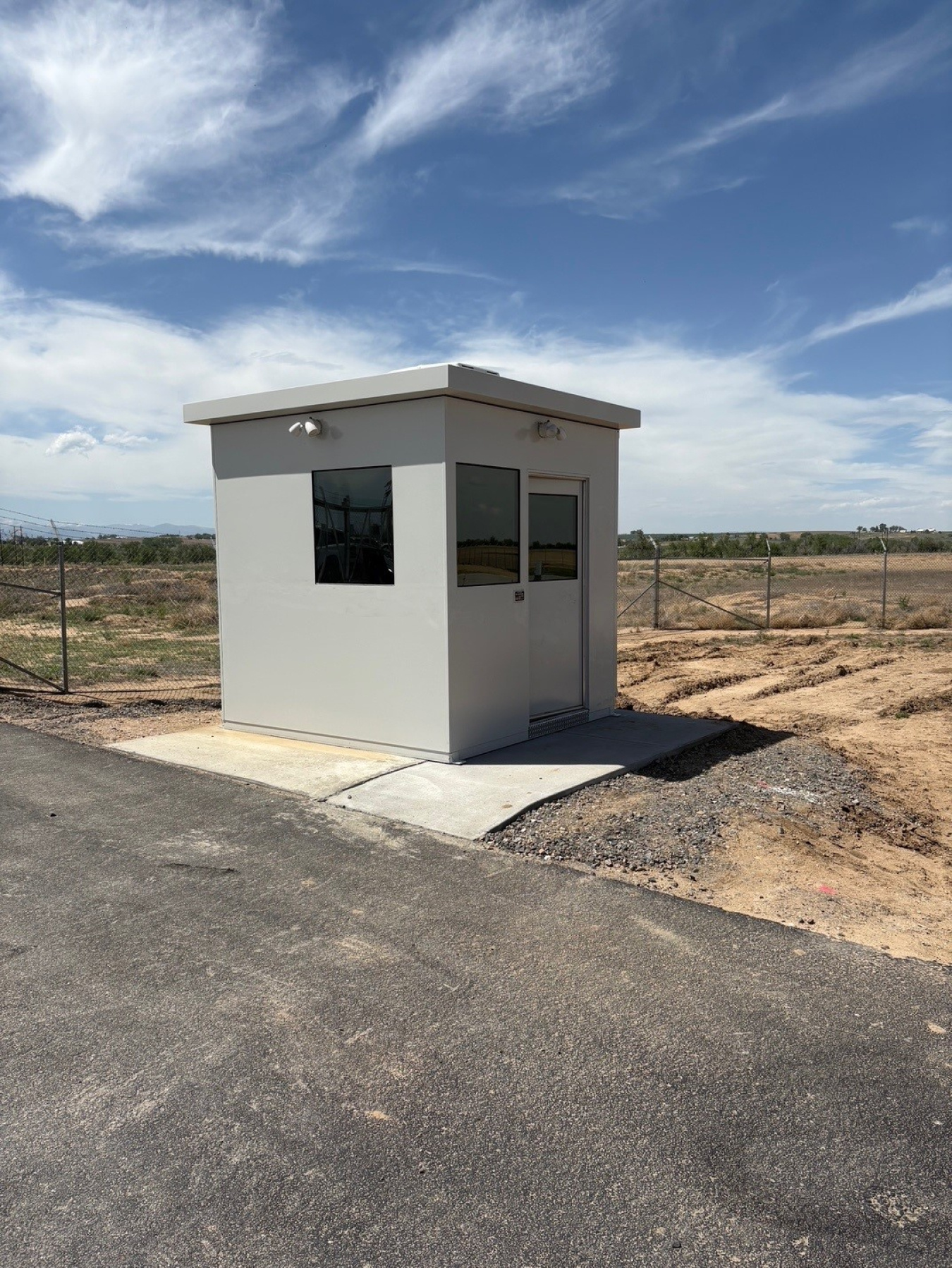 A small guard shack building