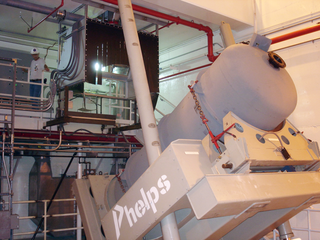 A large cylinder being processed in the DUF6 facility 