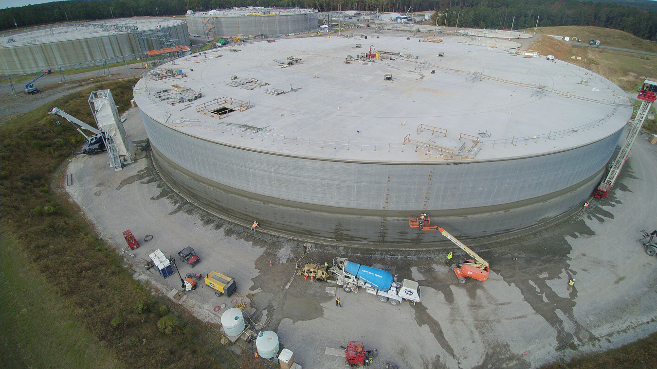 An aerial view of a disposal unit at the Savannah River Site