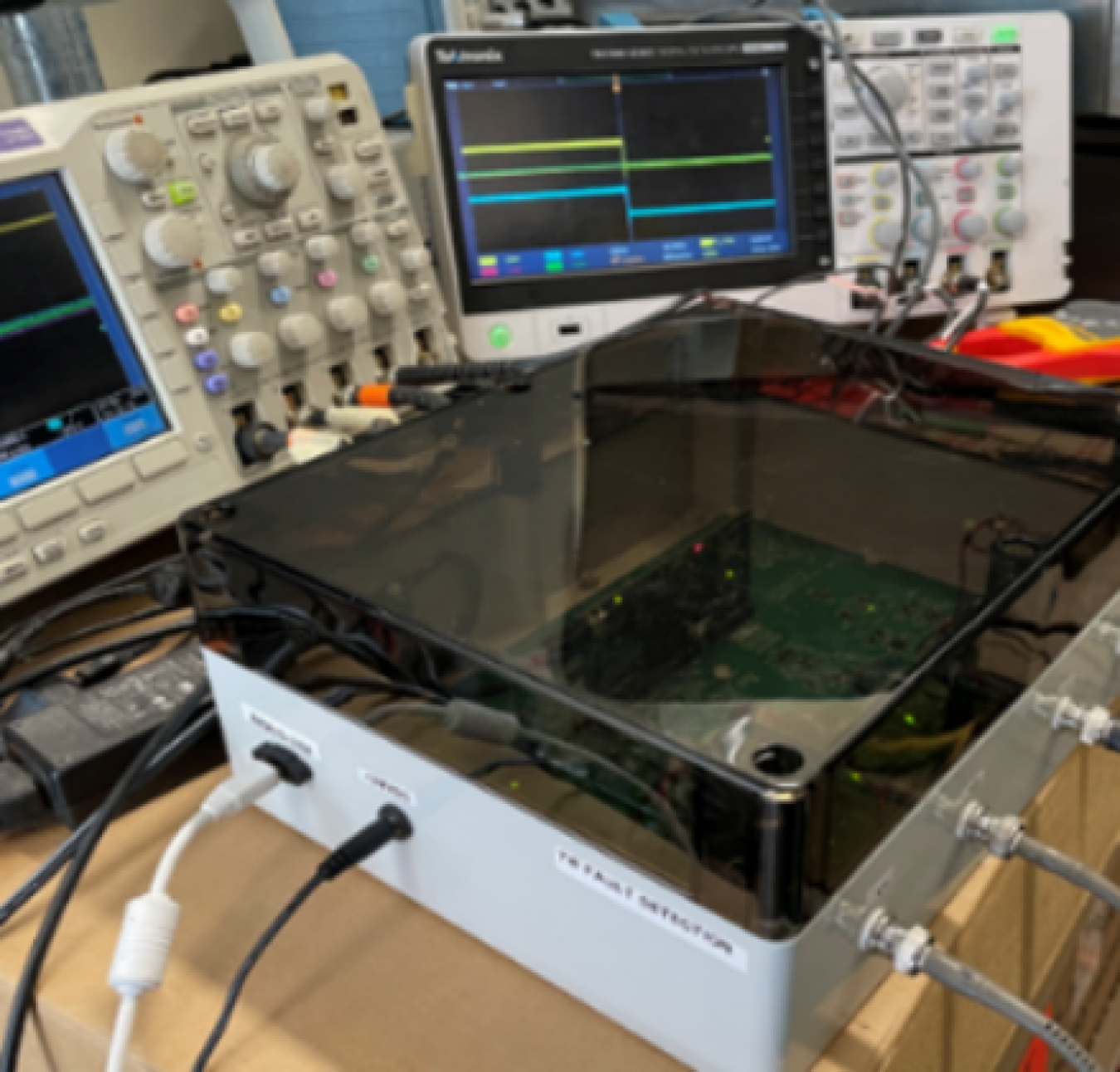 An electric grid monitoring and control device that can quickly and autonomously de-energize sections of the electric grid during events that could ignite a wildfire