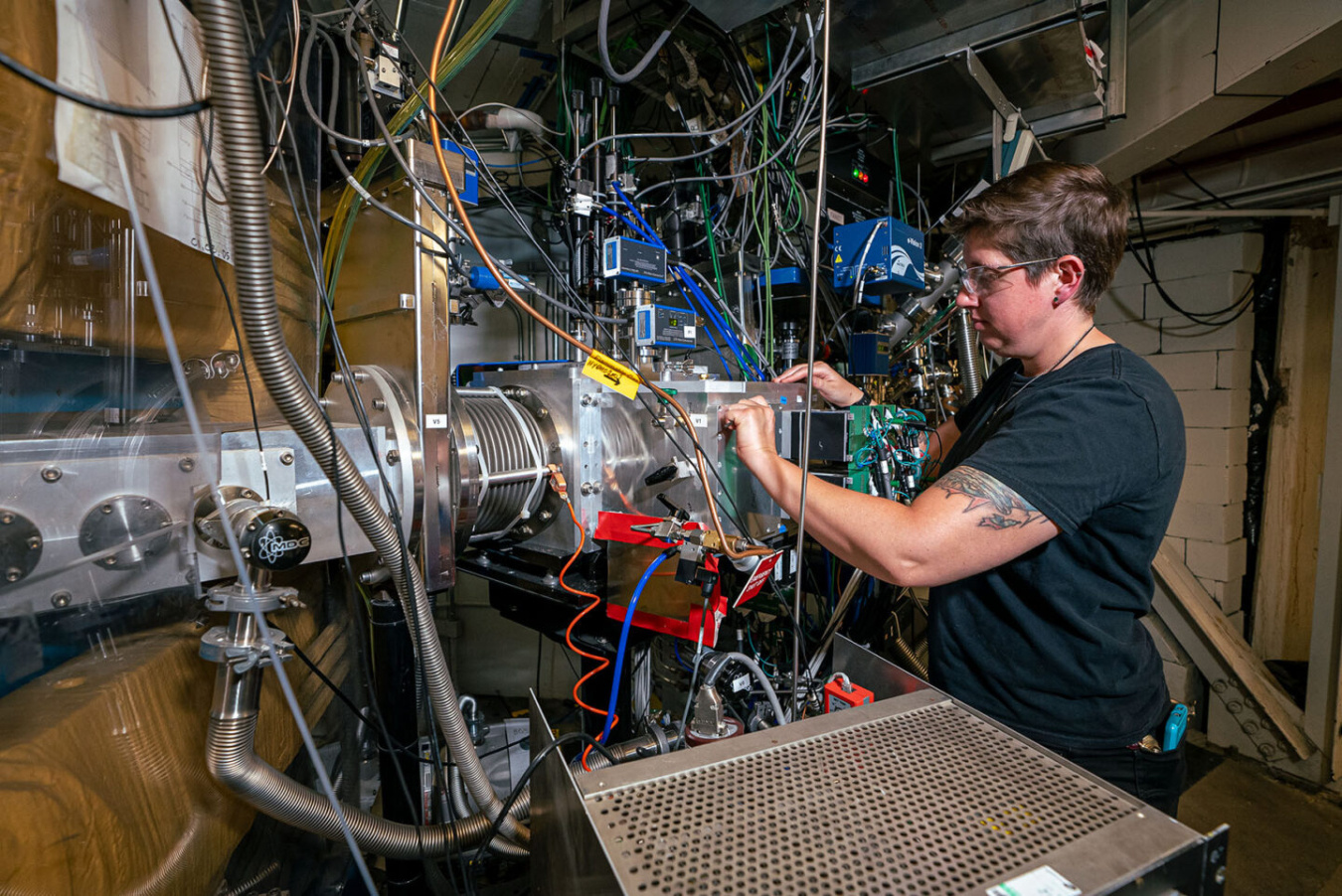 Scientist Jacklyn Gates at the Berkeley Gas-filled Separator, a tool used to separate atoms of element 116. 