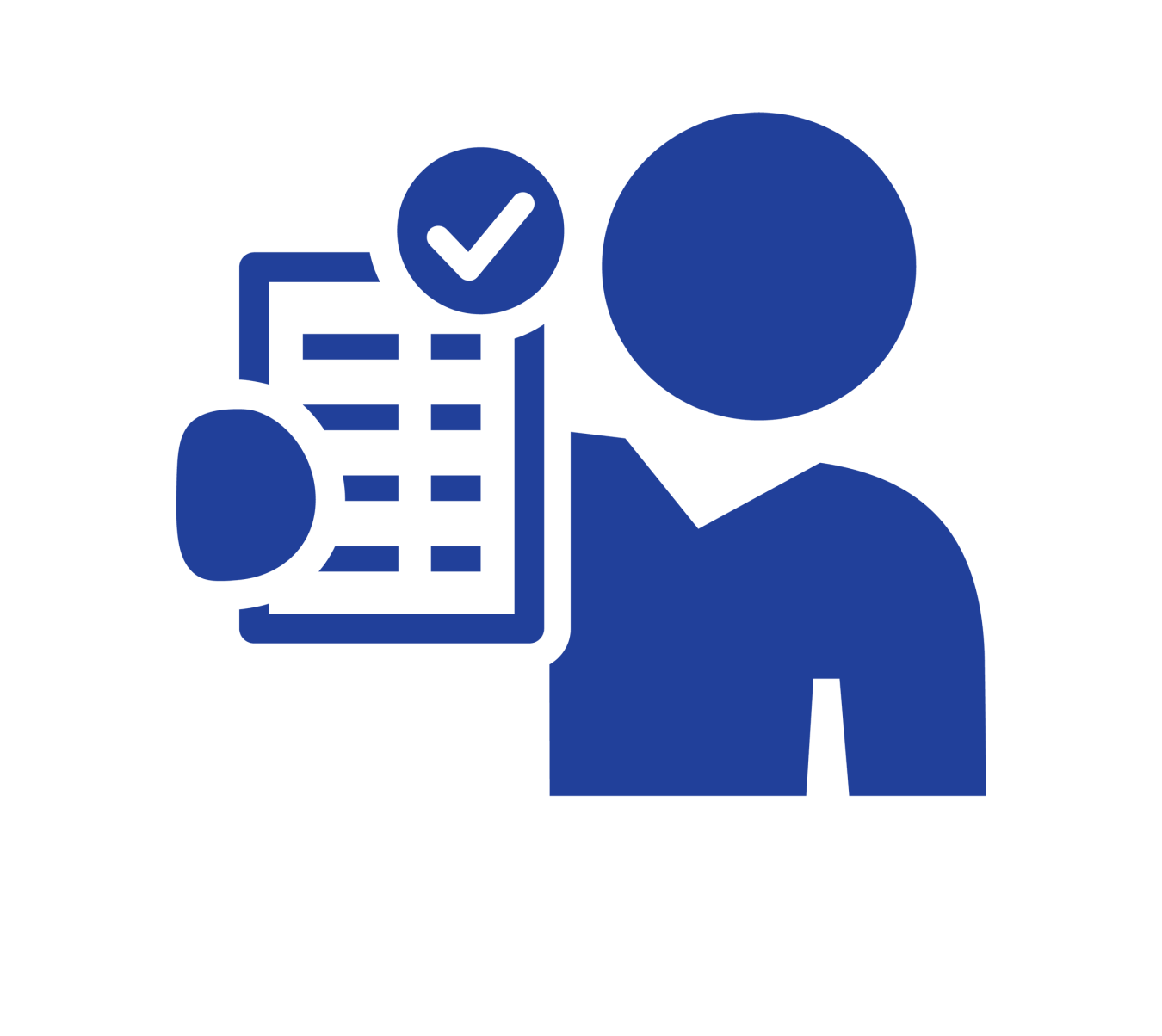 Icon of person holding clipboard