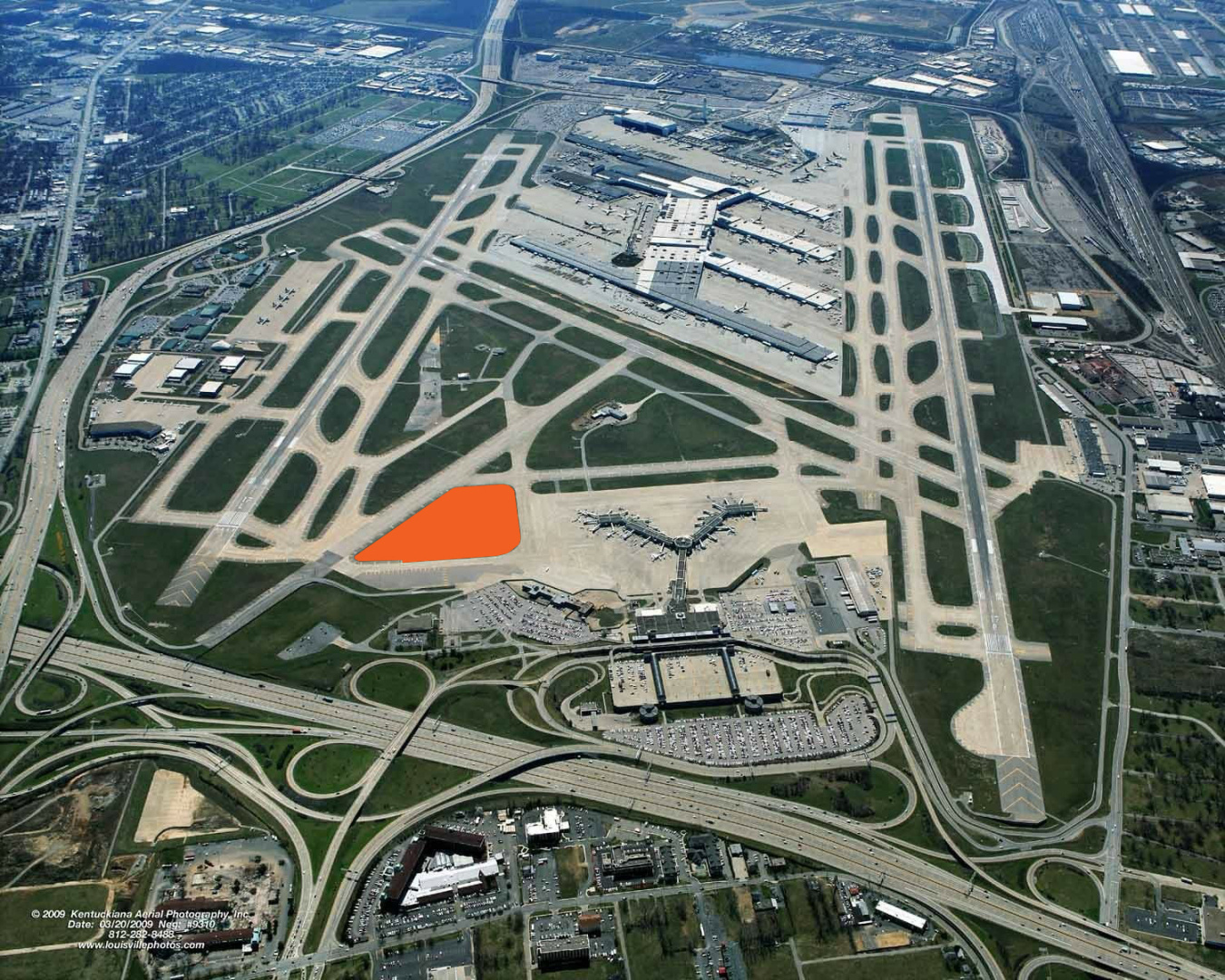 aerial view of an airport