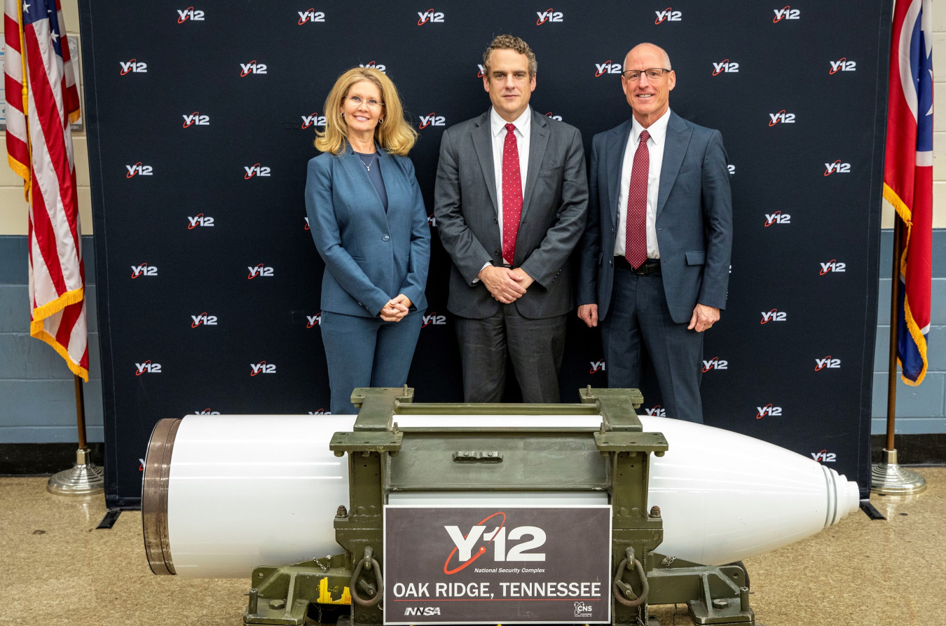 From left: Y-12 Field Office Manager Mary Helen Hitson, Deputy Secretary James Danly, and Richard Tighe of Consolidated Nuclear Security