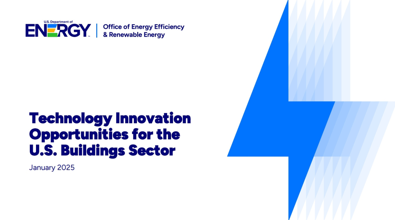 Cover of the slides for the Technology Innovation Opportunities for the U.S. Buildings Sector report.