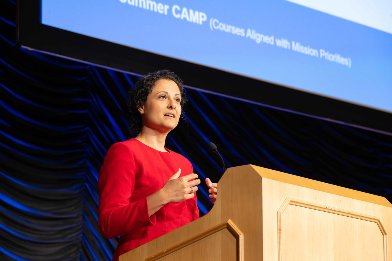 FEMP Director Mary Sotos welcomes attendees of the 2025 FEMP Summer CAMP