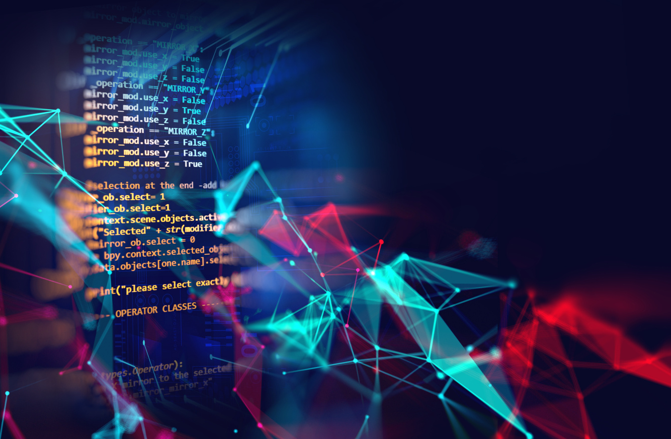 A graphic of data symbols