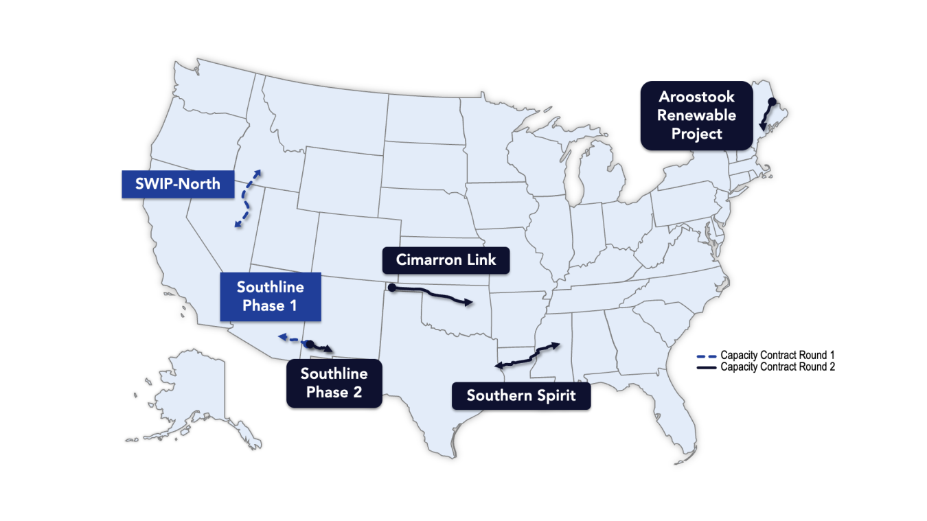 Map of US with TFP selections
