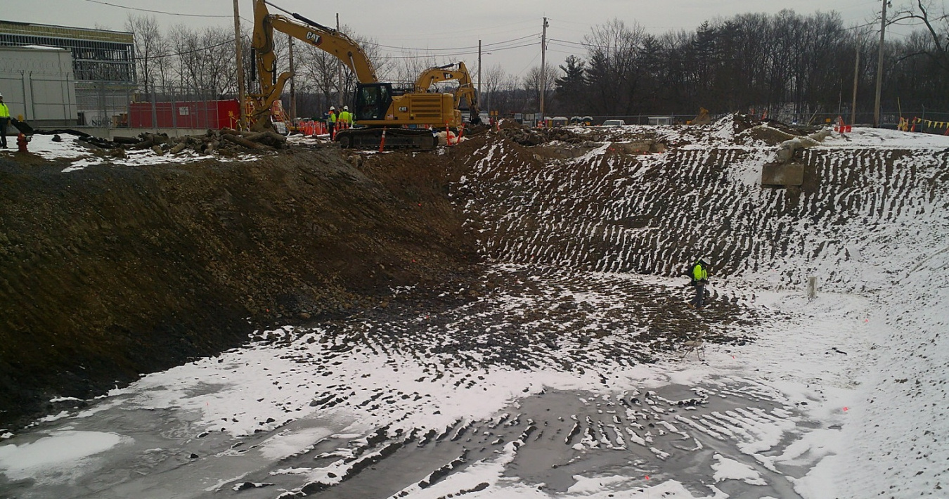 Demolition of a building complex taking place