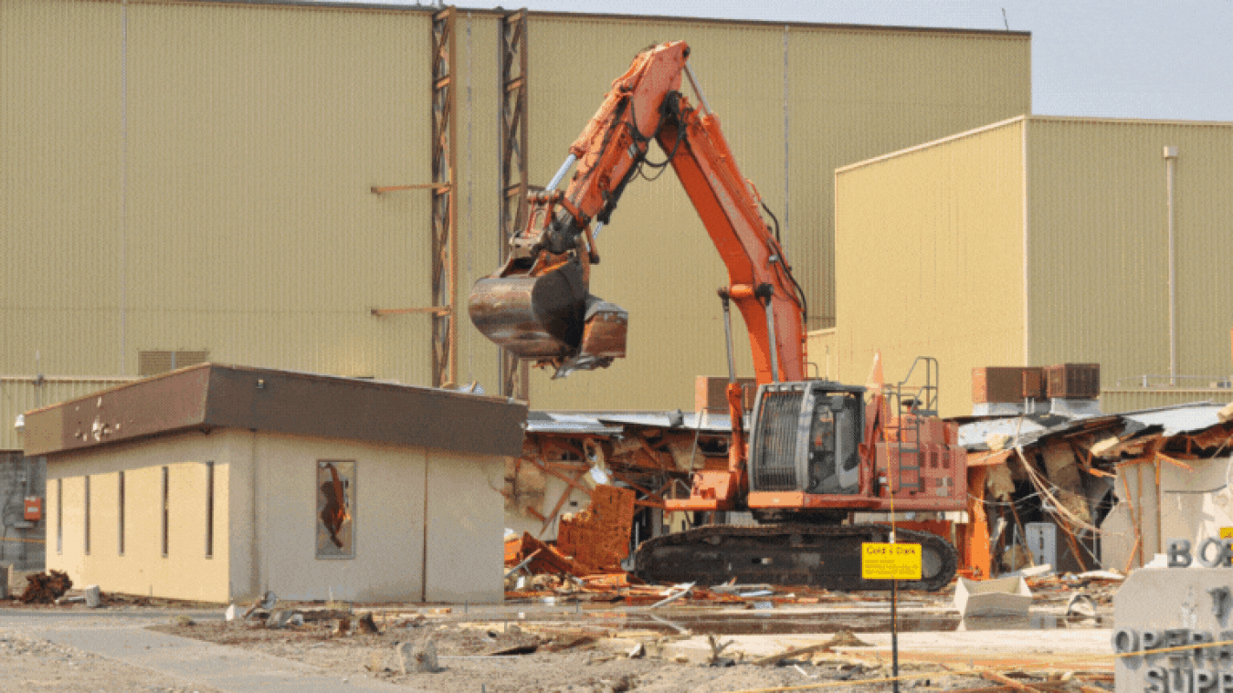 Rotating set of images of demolition at the Hanford Site