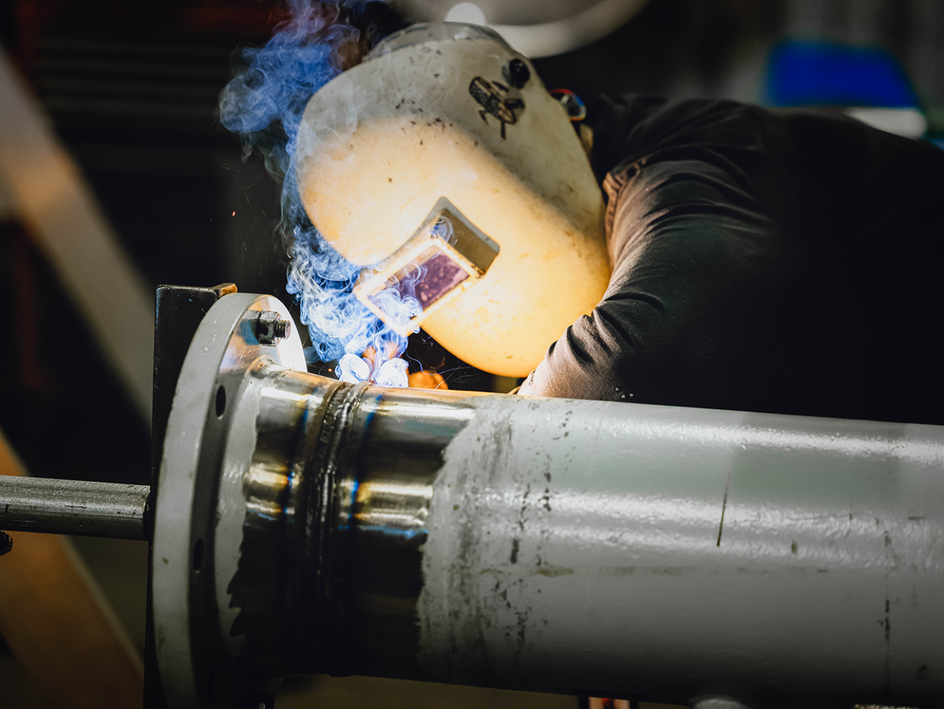 Welder at work at Arkansas Nuclear One.