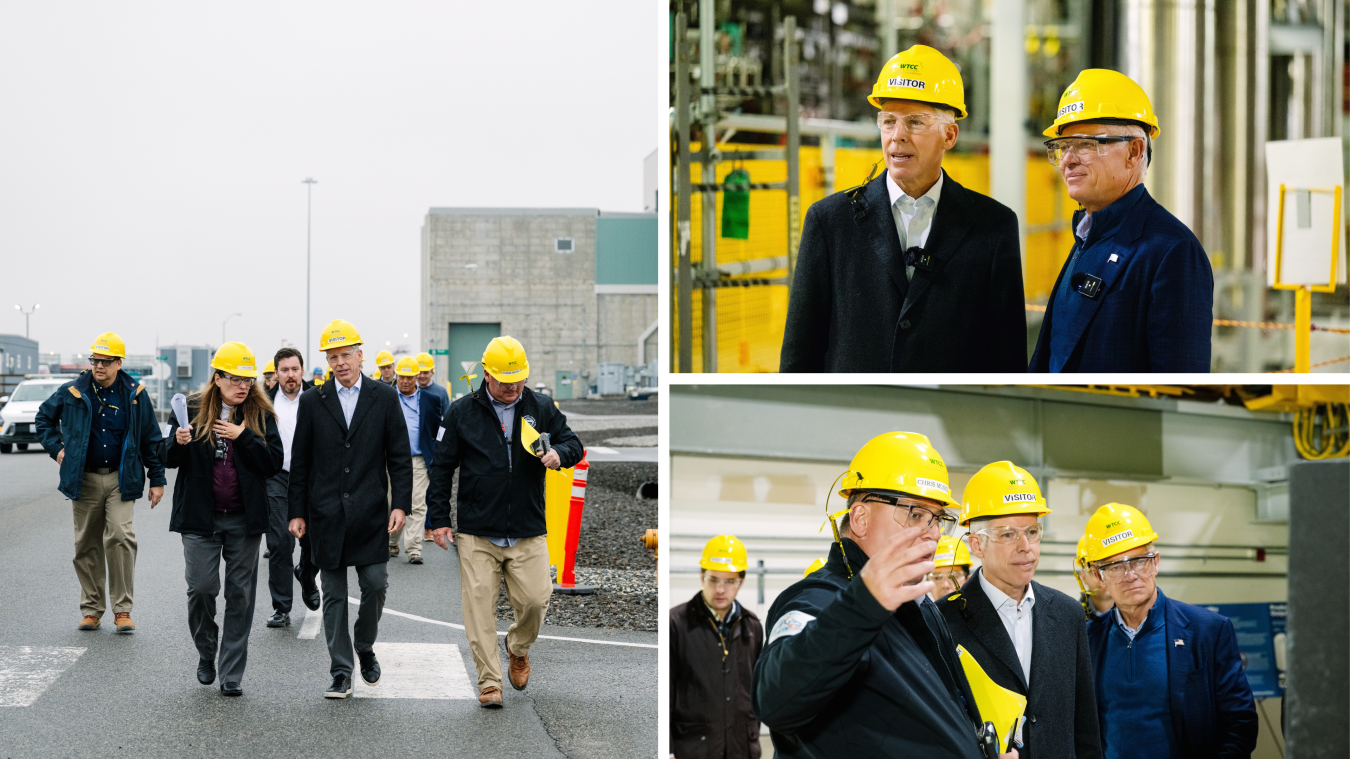 A collage of images of the Secretary of Energy at the Hanford Site