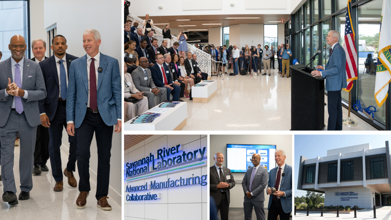 Collage of images of the Secretary of Energy at the Savannah River Site