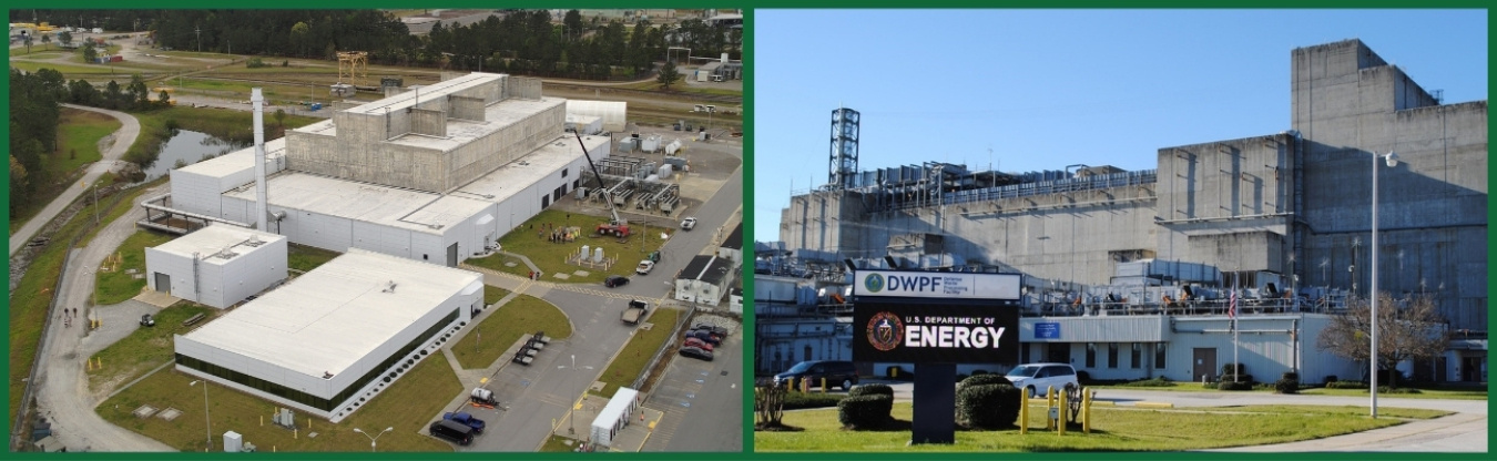 Side by side images of buildings at the Savannah River Site