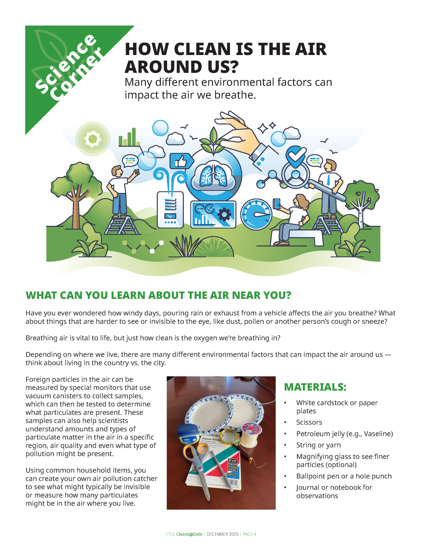 Science Corner make an air pollution catcher at home