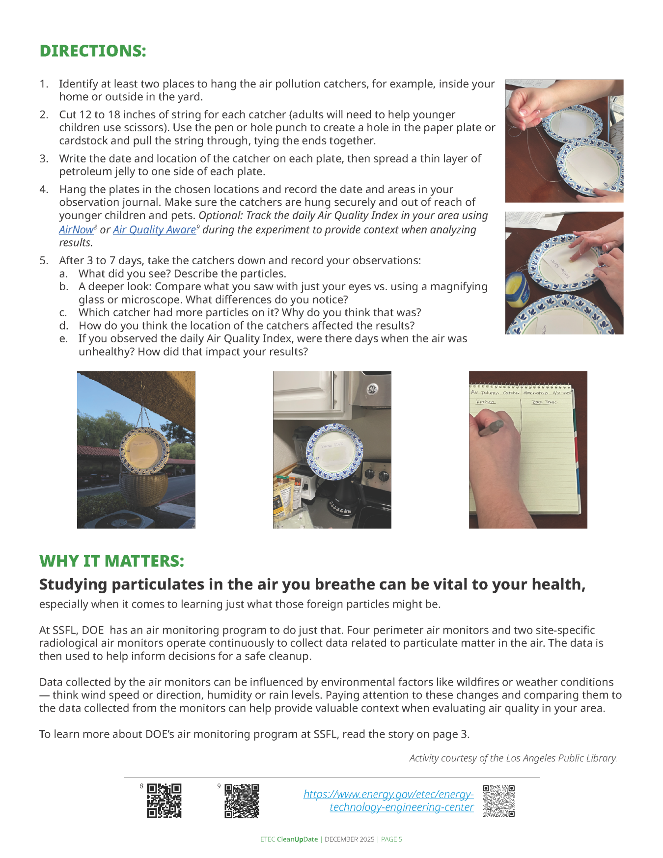 Science Corner air pollution catcher instructions