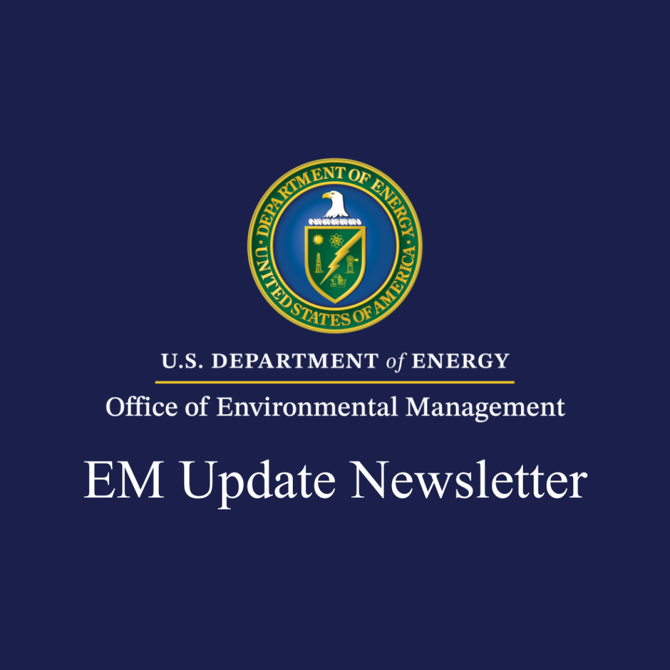 EM logo with EM Update Newsletter 