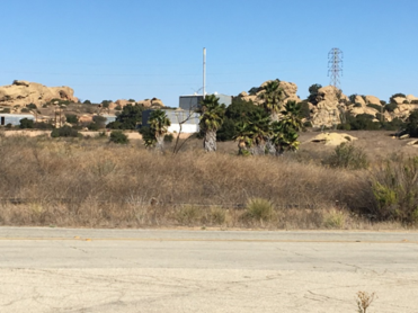 Powerlines, buildings in Area IV