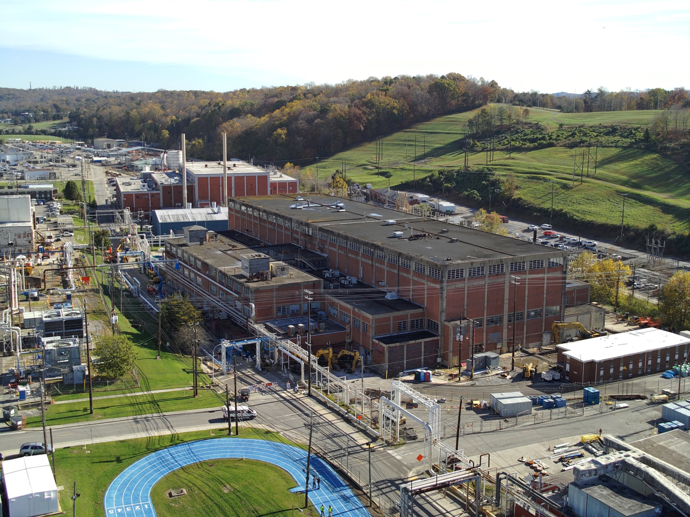 An aerial view of the Alpha 2 site at Oak Ridge before demolition