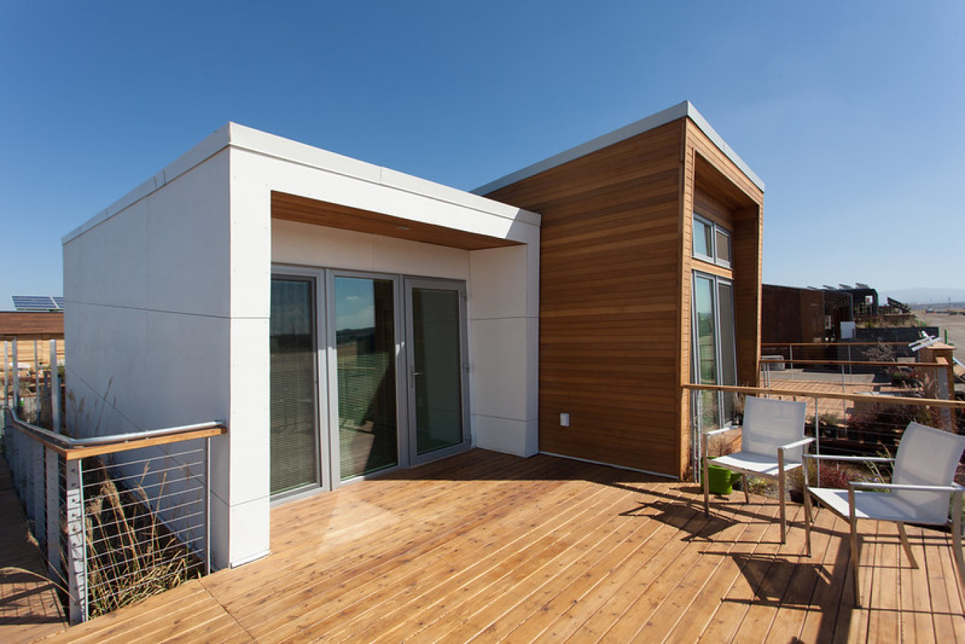 Exterior of the house built by students from Team Alberta (University of Calgary) 