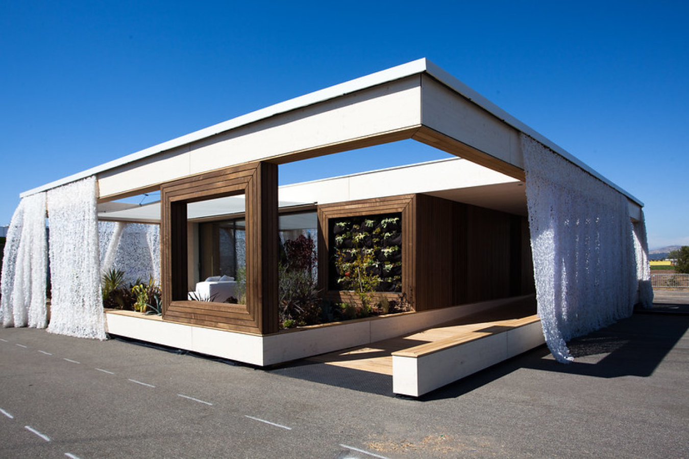 Exterior of the house built by students from Team Austria of the Vienna Institute of Technology