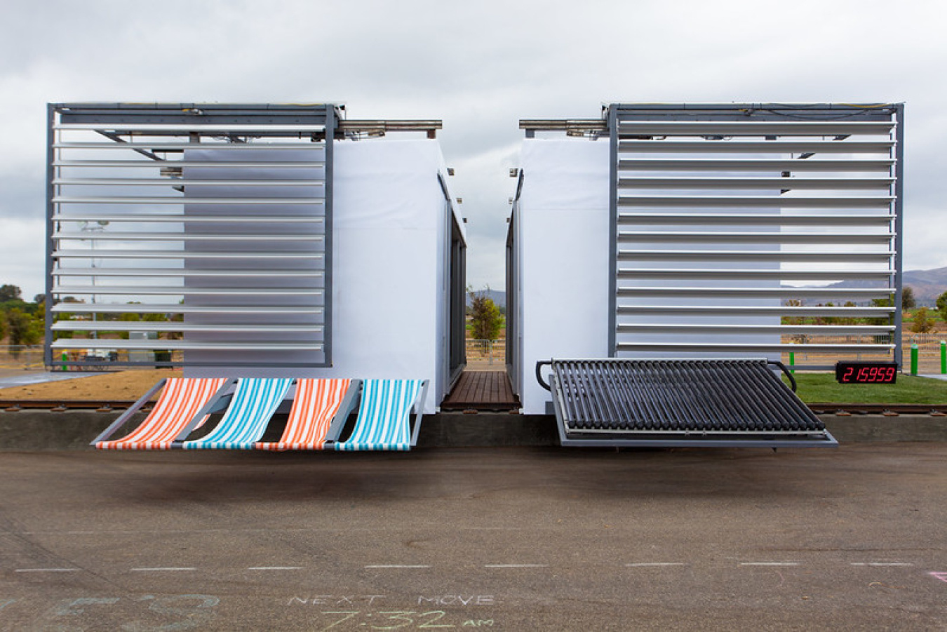 Exterior image of the house built by students from the Southern California Institute of Architecture and California Institute of Technology