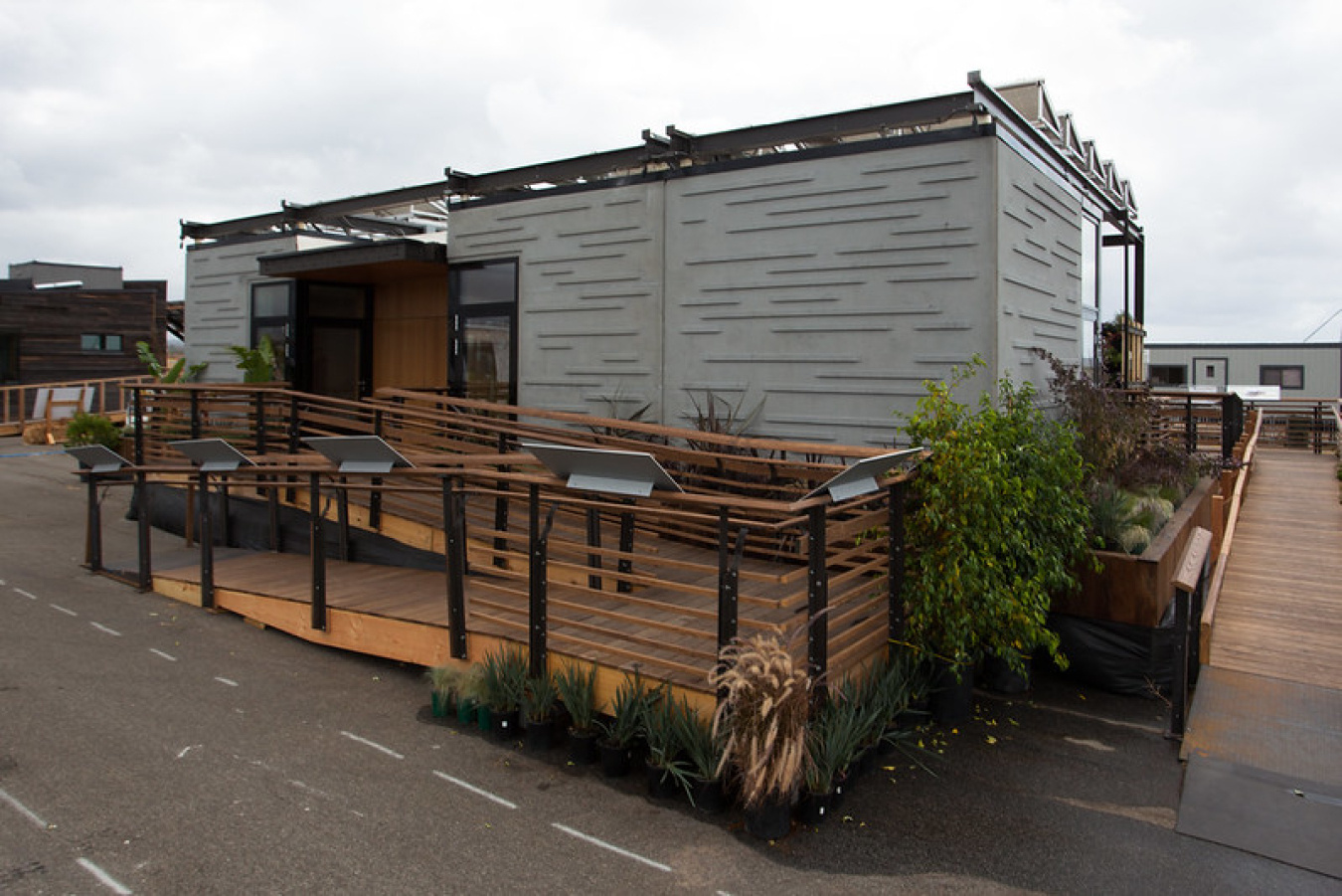 Exterior image of the house built by students from University of North Carolina at Charlotte