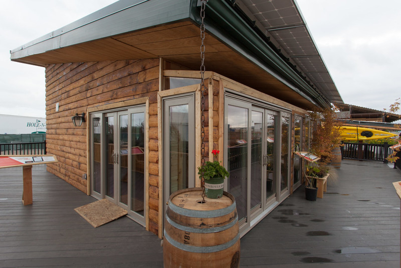 Interior and exterior images inside the house built by students from the West Virginia University