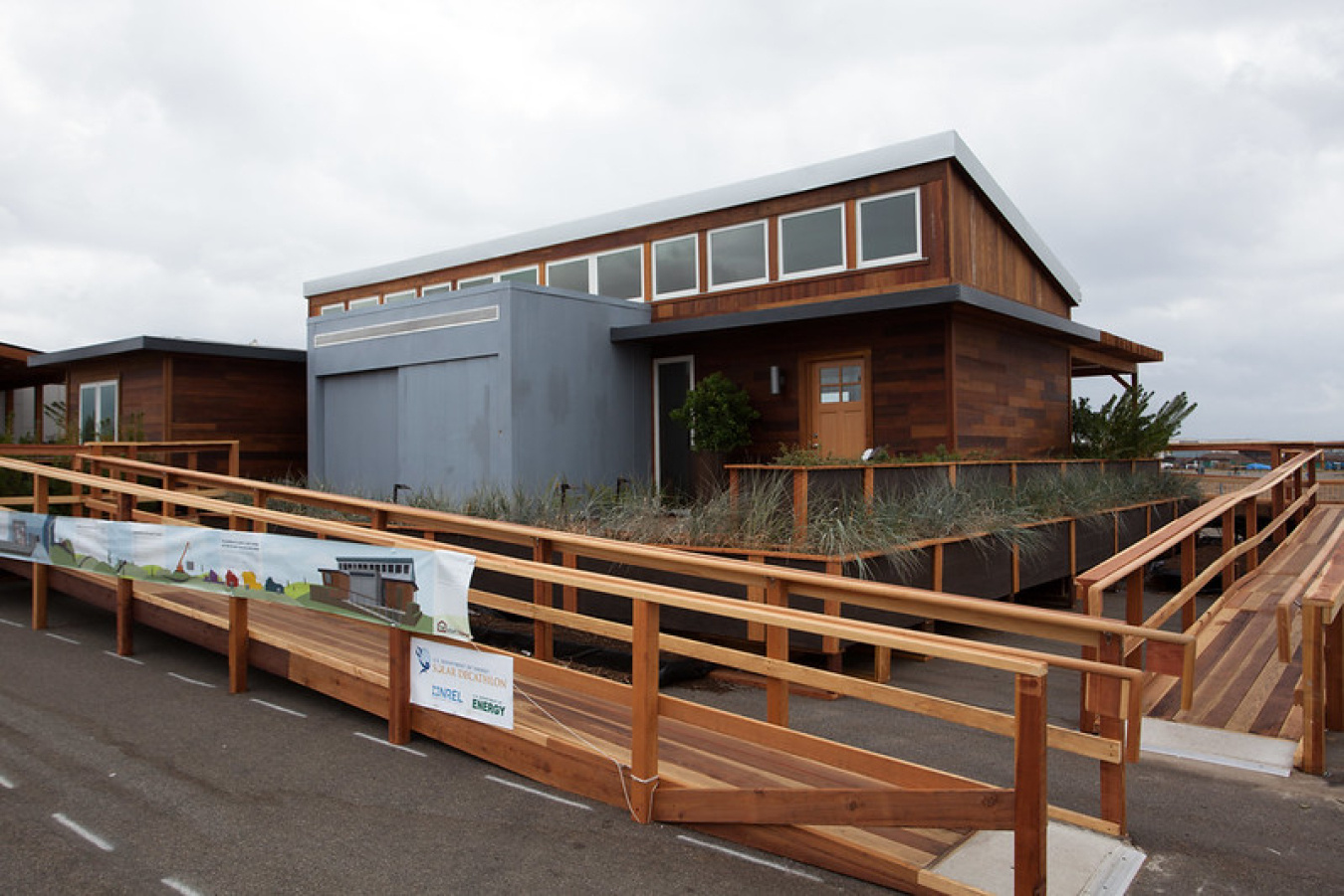 Exterior of the house built by students from Stanford University.