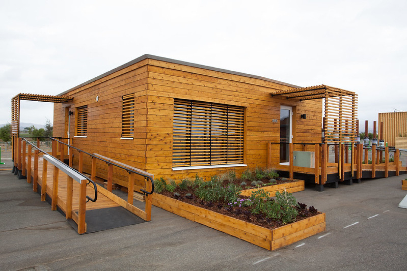 Exterior of the house built by students from Norwich University.