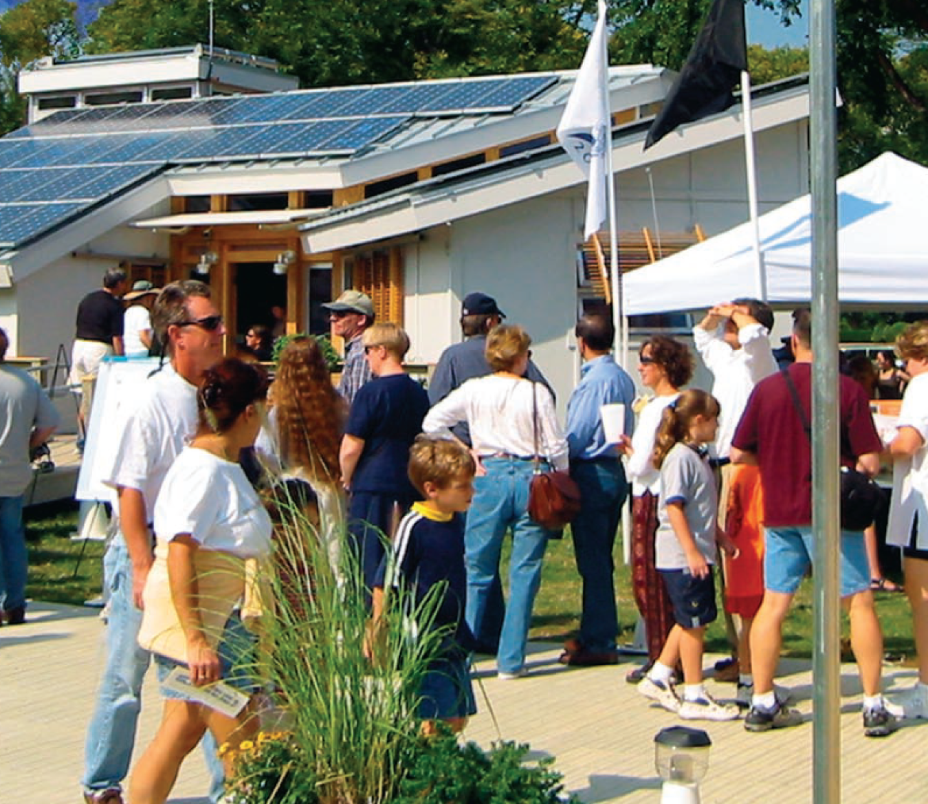 attendees viewing the team's buildings