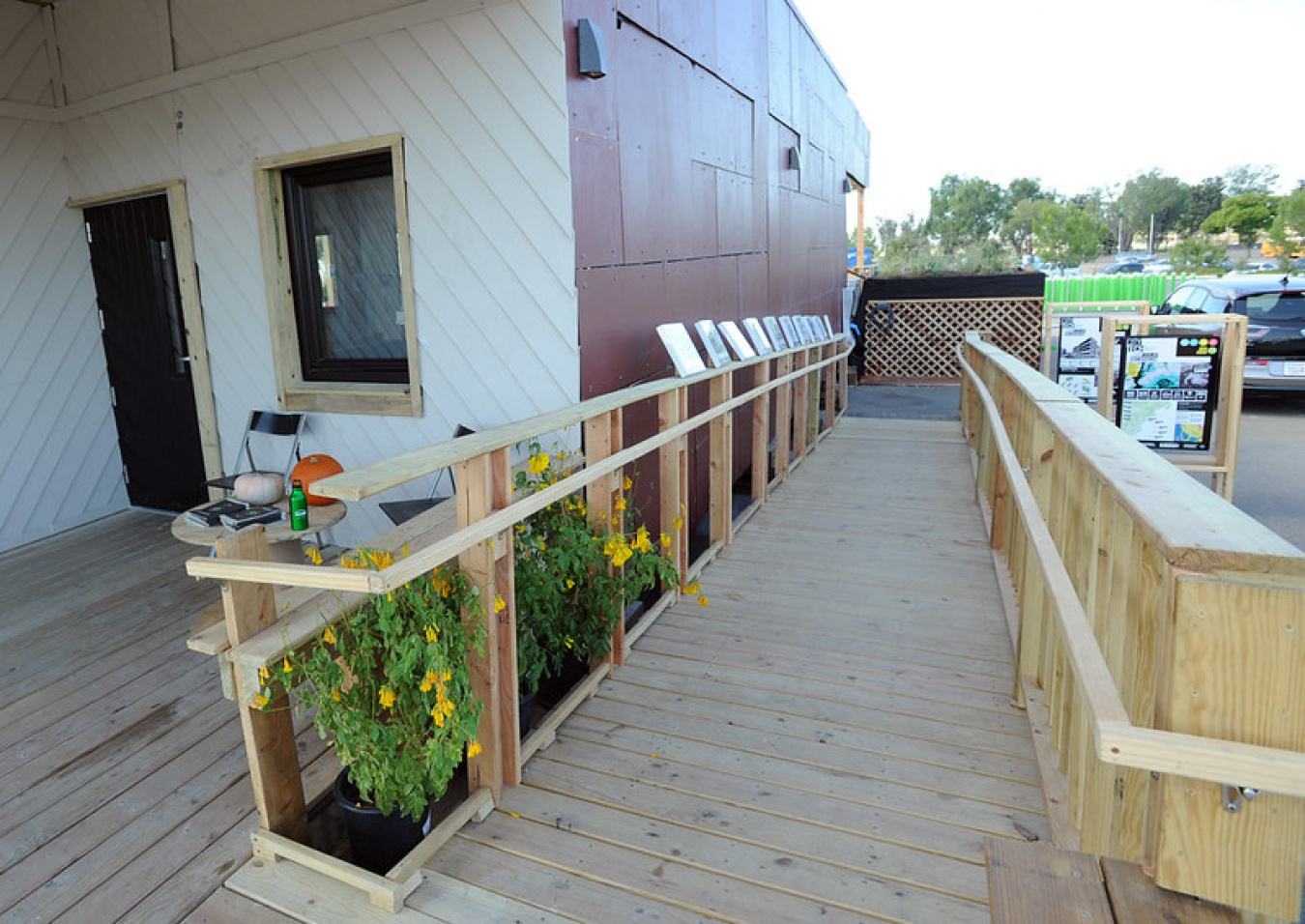 A building with a ramp