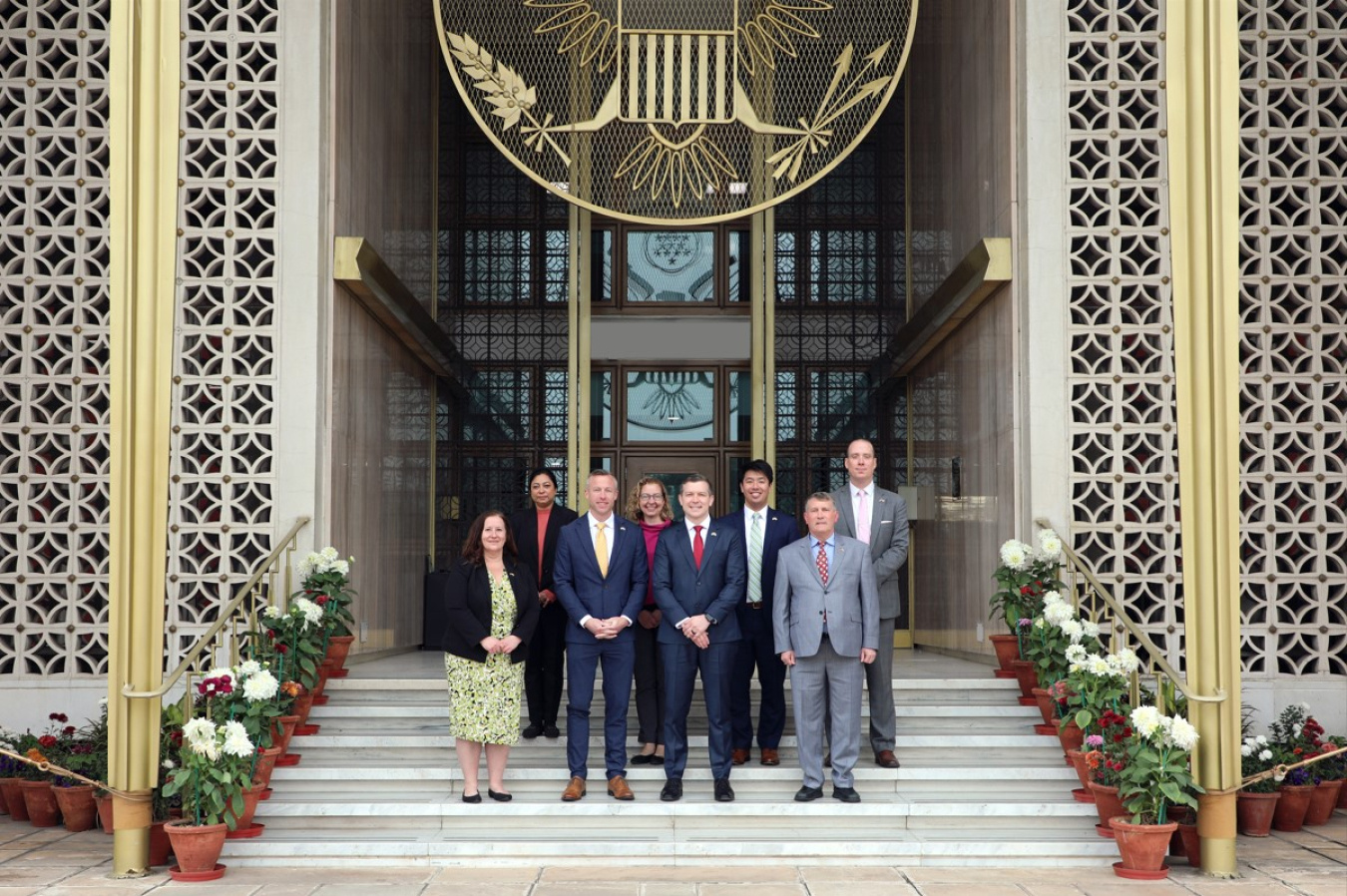 Assistant Secretary Kyle Haustveit, Senior Advisor Toby Deen, and Director for Mining and Processing Adam Wong at the U.S. Embassy in New Delhi