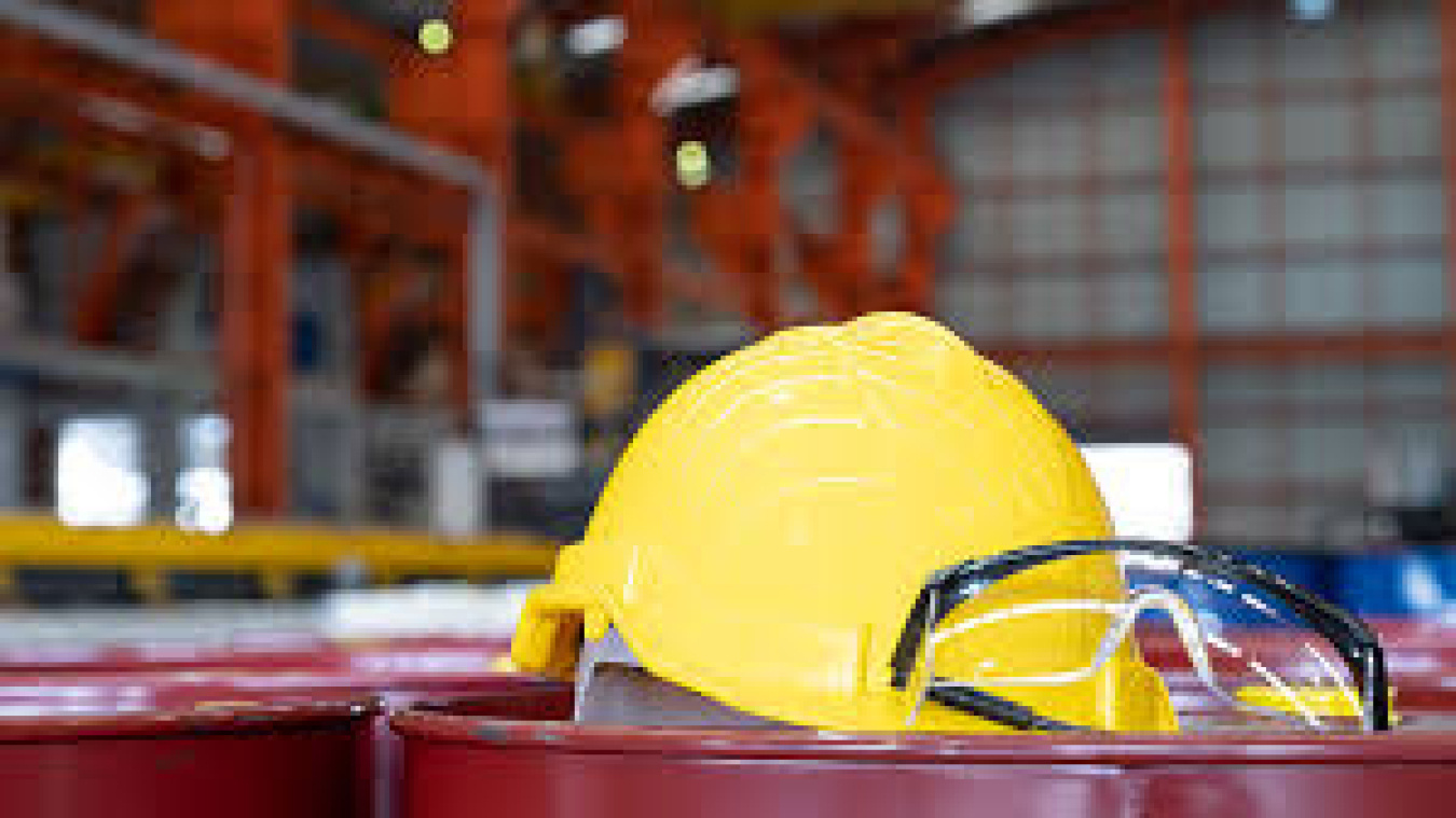 Hard hat and safety glasses