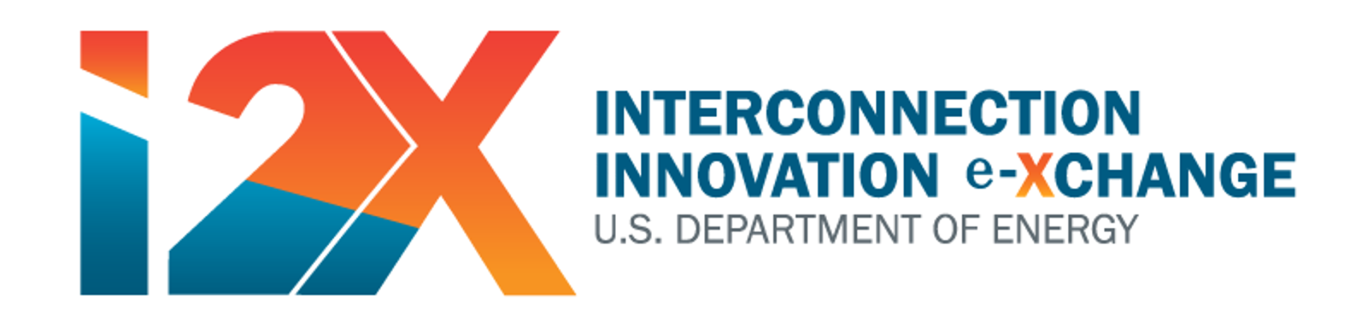 Logo for the Interconnection Innovation e-Xchange (i2X) led by the U.S. Department of Energy (D.O.E.)